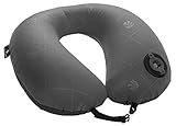 eagle creek Exhale ネックピロー – ネックサポート用の空気注入式トラベルピロー – コンパクト、軽量、人間工学に基づいたデザイン – ソフトカバー – フラットパック – フライトやロードトリップに最適 – ブラック