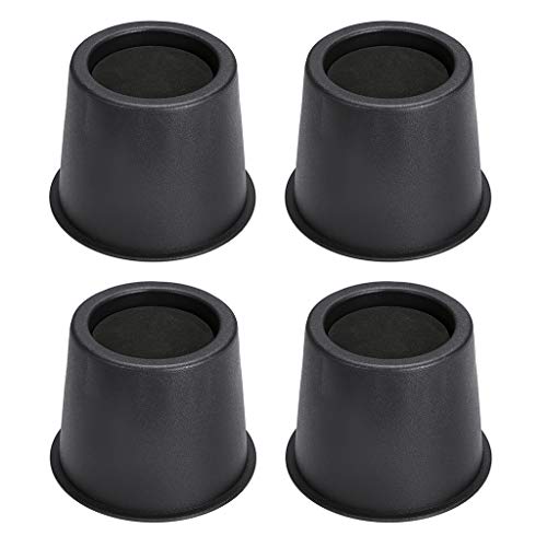 OwnMy 3 Inch Round Circular Bed Risers Heavy Duty Furniture Risers Lifter for Bed Table Chair Sofa, Set of 4 (Black)