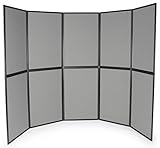 Trade Show Booth Panel Displays, 10 Grey Hook & Loop Receptive Fabric Sections - 84