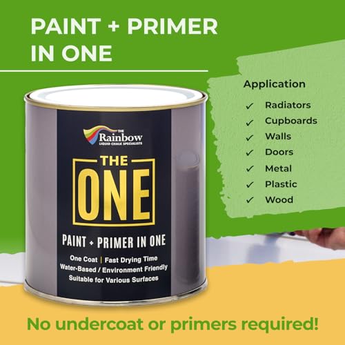THE ONE All-In-One Paint & Primer - Yellow Gloss, 8.5 Fl Oz/250ml | 1 Coat Formula | Easy Indoor & Outdoor Decorating for Home & Garden Walls, Floors & Furniture | Water-Based & Low VOC by THE ONE - Used condition - Image 2