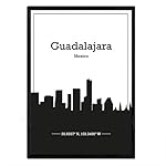 Nacnic Poster con Mapa de Guadalajar - Mexico. Lám...: TAMAÑO: A4 (21x29,7cm) DETALLE DEL PRODUCTO: Láminas con mapas, ilustradas impresas con tintas de alta calidad y resistencia (Xerox) sobre papel Antalis 250 gramos ENVÍO: El producto se envía embalado en una caja de cartón rígido para que llegue en p...