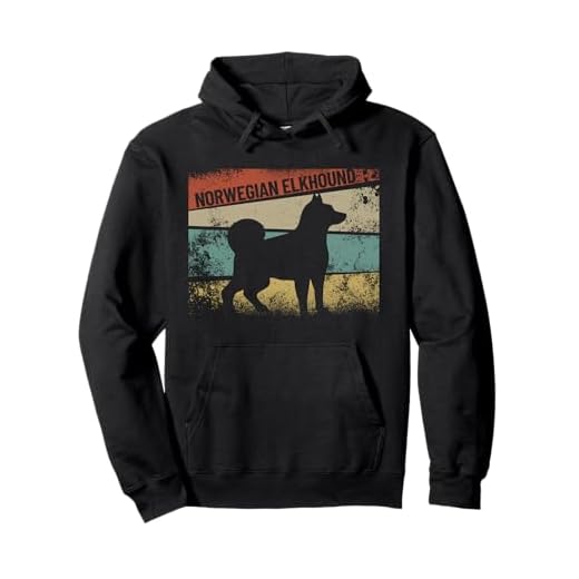 Retro Norwegian Elkhound Dog Breed Norwegian Elkhound Pullover Hoodie
