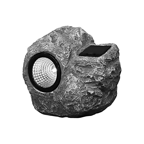iplusmile Lámpara Solar Exterior Decoración De Piedra Realista Luces Para Jardín Farola Para Patio