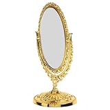 Miroir de maquillage – son style européen et sa forme ovale font de ce miroir de bureau un choix idéal pour les jeunes filles, les femmes et les maquilleuses professionnelles