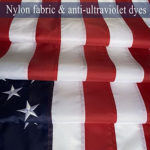 Embroidered American Flags for Outside 3x5 High Winds Pole not Included
