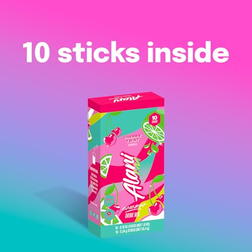 Alani Nu CHERRY TWIST Energy Sticks, Energy Drink Powder, 200mg Caffeine, Pre Workout Performance with Antioxidants, On-The-Go Drink Mix, Biotin, B Vitamins, Zero Sugar, 5-10 Calories, 10 Pack - image 8