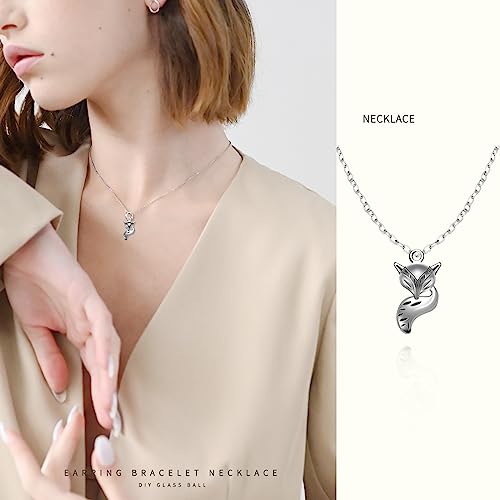 45Pcs Antique Silver Plated Fox Charms Pendant Diy Bracelets Necklace Jewelry Making Craft Wholesale 24Mmx13Mm(A318) #TOP4