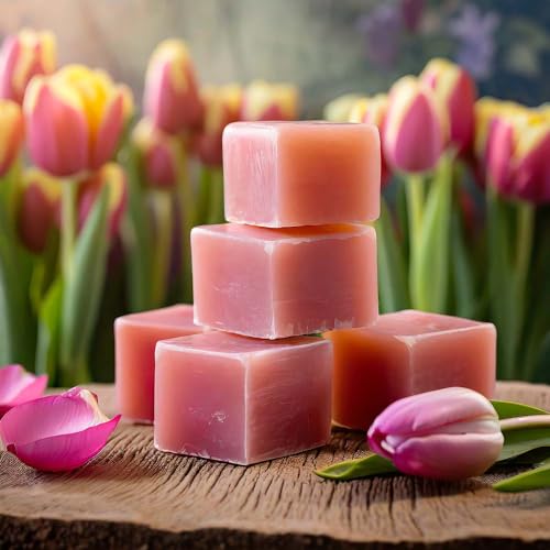 Candlecopia Tulips Strongly Scented Hand Poured Vegan Wax Melts, 12 Scented Wax Cubes, 6.4 Ounces in 2 x 6-Packs