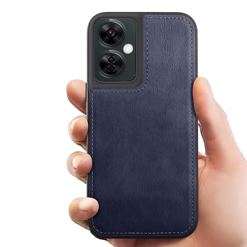 Image of Leather Case for OnePlus Nord CE 3 Lite Premium Protective Stylish Slim Cover with Shockproof Raised Edges Blue