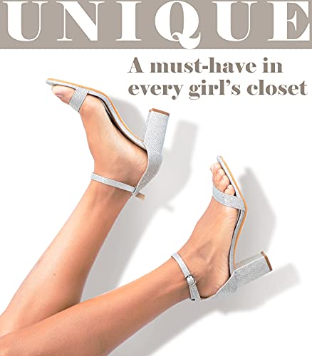 Image of Ankis Heels for Women Open Toe Ankle Strap Chunky Heel Sandals 2.75 Inch
