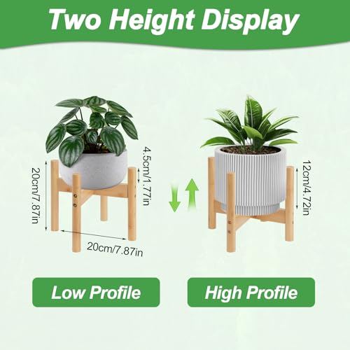 Miniatura 2 de Qumeney - Soporte Moderno Para Plantas De Interior De Estilo De Mediados De Siglo, De Madera, Para Hogar, Oficina, Jardín, Patio, Restaurante O Cafetería