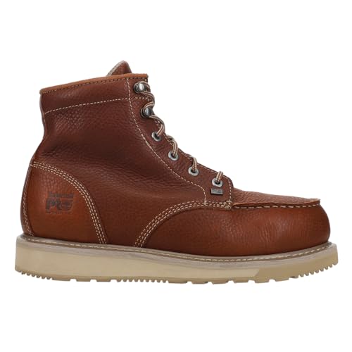 Timberland PRO Men's Barstow 6 Inch Alloy Safety Toe Industrial Wedge Work Boot, Brown-2024 NEW, 10.5M