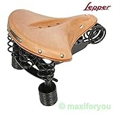Stahlrohruntergestell 01050101 Lepper Primus Leder Fahrradsattel Damensattel Sattel - (Natur)