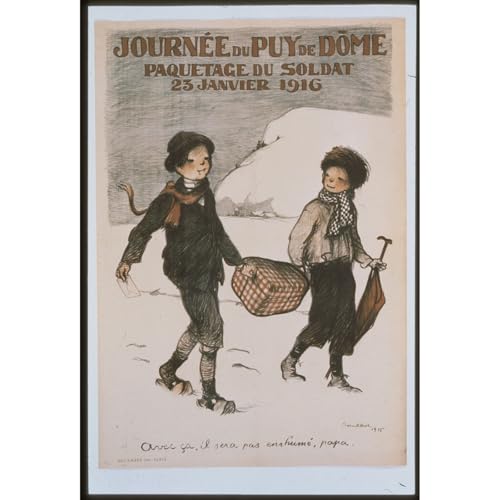 Impression giclée salon et chambre tableau vintage Deux garçons