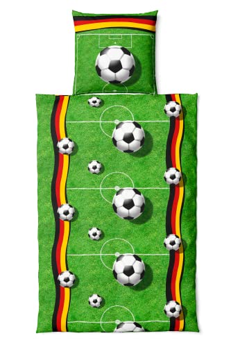 Microfibre Bed Linen Set Football Field 135 x 200 cm with Zip