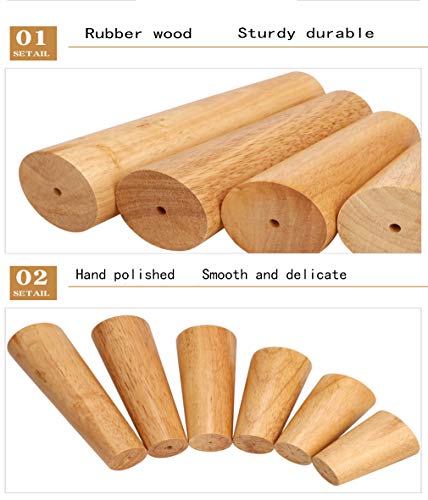 Patas de madera de roble para elevar tu sofá con un juego de 4 piezas robustas 7