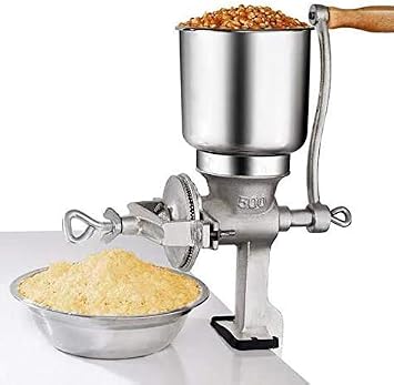 Tall Cast Manual Iron Mill Grinder Hand Crank Grains Oats Corn Wheat Coffee Nuts
