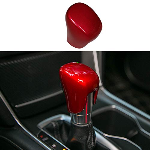 XITER ABS Car Interior Auto Gear Shift Knob Frame Cap Cover Trim Car Protect Accessories Case for Honda Accord 2018 2019 2020 2021 2022Automatic Transmission-RED