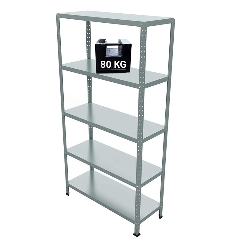 MONDO VIRO Scaffale in Metallo a 5 Ripiani con Piedini rialzati scaffalature industriali h 2 mt (80 x 40 x h 200 cm)