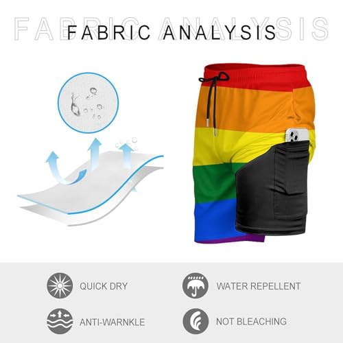 Supdreamc Mens Swim Trunks with Compression Liner Swimming Shorts Quick Dry Beach Sport Shorts S-3XL4