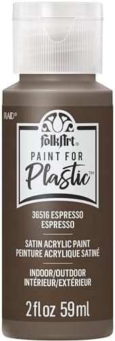 FolkArt, Espresso, Acrylic Paint for Plastic Arts and Crafts Projects, Indoor and Outdoor Formula, 2 fl oz, 36516
