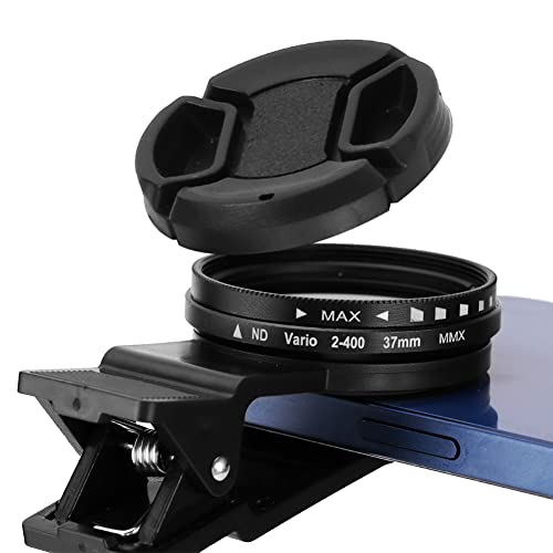 37mm Clip-on ND 2-400 Handy-Kameraobjektiv Einstellbarer Dichtefilter mit Telefonclip für iPhone für Samsung Android Smartphones Cover