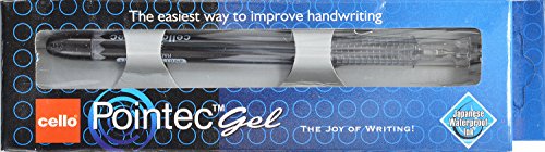 Set de 10 bolígrafos gel Cello Pointec negro miniatura 5