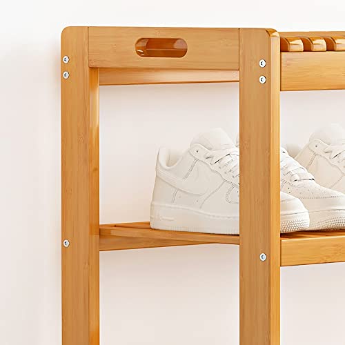 Banc à chaussures 3 niveaux en bambou naturel premium durable