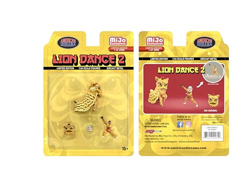 American Diorama Figura 1:64 Set Lion Dance miniatura 1