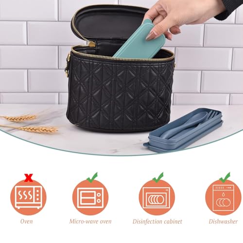 Image of 2 Sets Reusable Cutlery Set with Case, Travel Cutlery Set, Portable Plastic Forks Set for Picnic School Office Lunch (Multicolor)
