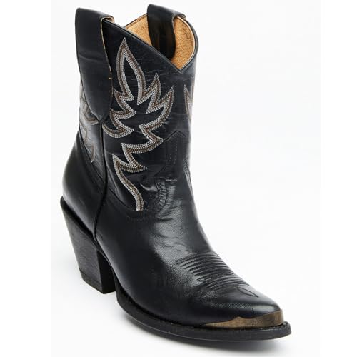 Women's Western Cowboy Ankle Boots Short Cowgirl Boots with Classic Embroidered Slip On Pointed Toe Chunky Country Booties3