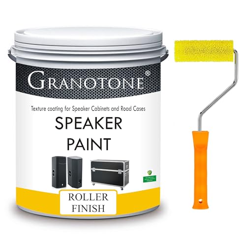 GRANOTONE Speaker Paint Black 1 Quart & 4” Textured Roller Bundle – Water-Based Cabinet Coating for Speakers, Road Cases & Furniture – Easy Roller Application