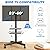 Rfiver Mobile TV Stand for 23-60 Inch LCD LED Flat/Curved Panel Screen TVs up to 88 lbs, Rolling TV Stand with Adjustable Shelf & Tilt, Portable Floor Stand on Wheels for Bedroom, Living Room, Office