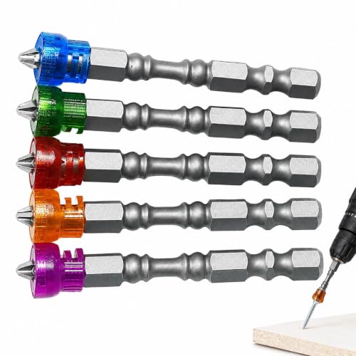 5pcs Plasterboard Screw Bits PH2 Drywall Bit 1/4inch Screwdriver Bits Drywall Screwdriver Suitable for Electronic Equipment Maintenance (Multicolor)