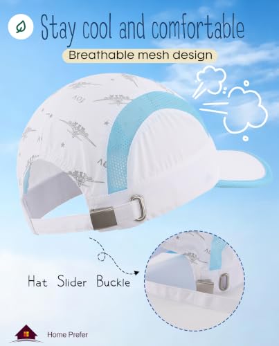 Image of Home Prefer Kids Lightweight Quick Drying Sun Hat Airy Mesh UV Protection Caps Boys Girls UPF50 Baseball Caps Run Beach Water