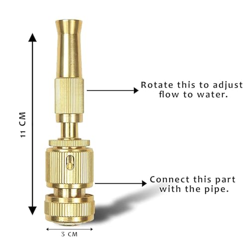 Image of Brass Nozzle Connector,Garden Hose Adapter, Pressure Spray Gun, Adjustable Jet Sprayer For Car Wash,Cleaning,Gardening|Leakproof||Pipe Connector (Spray Gun)