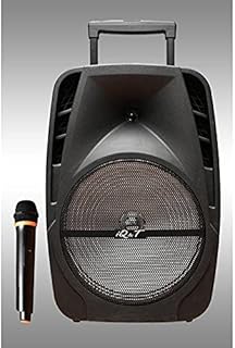 مكبر صوت a19X عالي الصوت من اي كيو اند تي، 700 وات - مع ميكروفون لاسلكي - اتصال بلوتوث - USB- اضواء ديسكو - بطارية 2200 ميلي امبير في الساعة (4 ساعات بدون كهرباء) - اسود