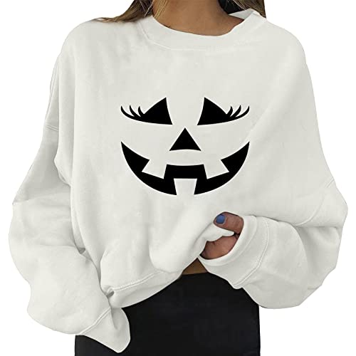 Sweat-shirt imprimé de les jours pour femme style urbain blanc