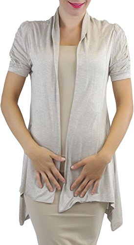Image of ToBeInStyle Womens Open Front Casual Shrug Lightweight Layering Cardigan Sleeveless or Short Sleeve