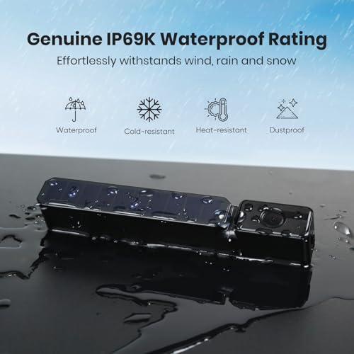 Image of Foxpark Solar Wireless Backup Camera, 1080P 5'' Monitor Back Up Camera Systems Wireless, 3 Mins DIY Installation, Reverse Camera for Car, Truck, Van, RV