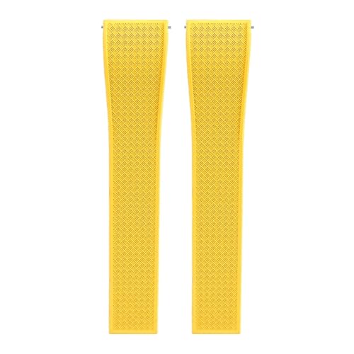 [-ł] 18mm 19mm 20mm 21mm 22mm tbfSXgbv FKM IK ZCR[ EHb`oh NCbN[X \tg Y uXbg EHb`ANZT[(Yellow-No buckle,18mm)