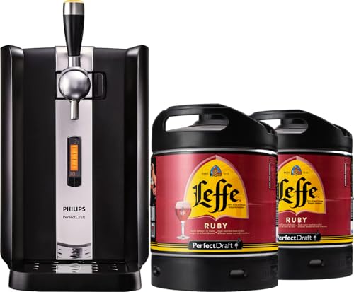 Tireuse à Bière PerfectDraft et 2 fûts 6L - 10 euros de consigne inclus - Idée cadeau de Noël (Leffe Ruby)