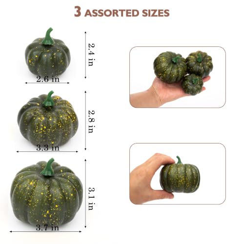 Image of Ogrmar 12 Pack Artificial Assorted Pumpkins, Mini Fake Pumpkins