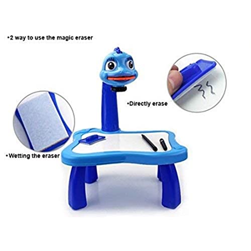 Image of Plastic Drawing Projector Painting Desk Table with 3 Patterns -12 Colorful Water Pens with Table Lamp for Better Creativity & Education for Kids
