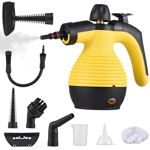 Vaporeta Limpieza Hogar, 1000W Vaporeta de Mano, Limpieza Hogar Potente, 350ml, Potencia Aspiradora de Agua Tapiceria, para Cocina, Muebles, Baño, Pisos y Automóviles