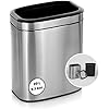 Alpine Stainless Steel Open Top Trash Can 5 Gallon - 20L Garbage Can for Kitchen, Bathroom, Office & More with Removable Bin, Brushed Nickel Finish, Space-Saving Slim Modern Design