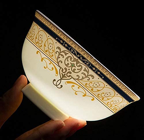 60 Piece Porcelain Dinnerware Set, Plate And Bowl Set, European-Style Elegant Tableware Set, Jingdezhen Bone China Dish Set, Service For 8-10 #TOP4