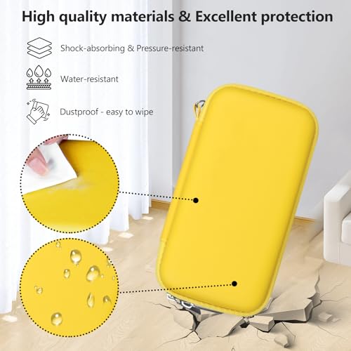 Image of Supmay Hard Carrying Case Compatible with Nintendo DS Lite NDSL, Gameboy Advance Games Storage Holder Travel Bag with Mesh Pocket for USB Charging Cable, Stylus, Earphones, Game Cartridge, Yellow