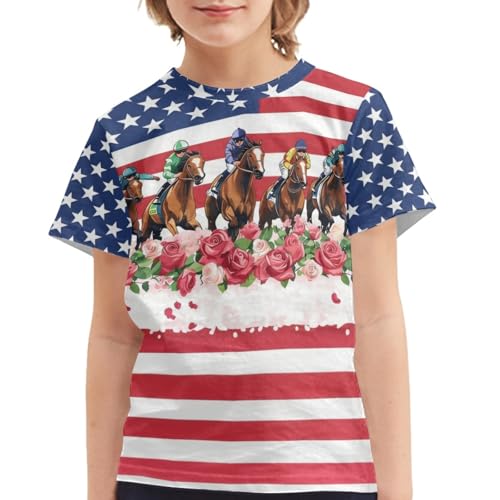 Image of Kids Graphic T-Shirt Boys Girls Novelty Tees Top Short Sleeve Shirts Summer Blouses 3-16