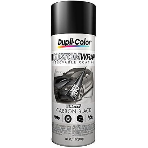 Dupli-Color ECWRC794-6PK Custom Wrap Matte Removable Automotive Paint – Carbon Black Spray Paint - 11 oz. Aerosol Can